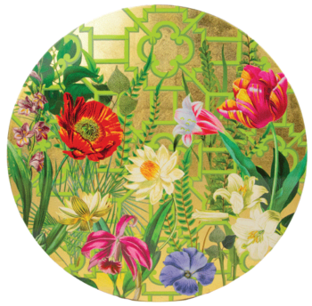 Caspari La Dolce Vita Gold Lacquer Placemat 15" Round