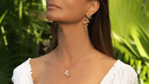 Anabel Aram Butterfly Pink Pavé Necklace