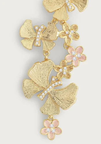 Anabel Aram Butterfly With Flowers Dangle Earrings - Image 4