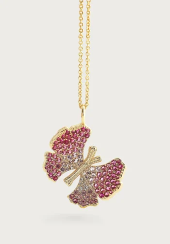 Anabel Aram Butterfly Pink Pavé Necklace - Image 3