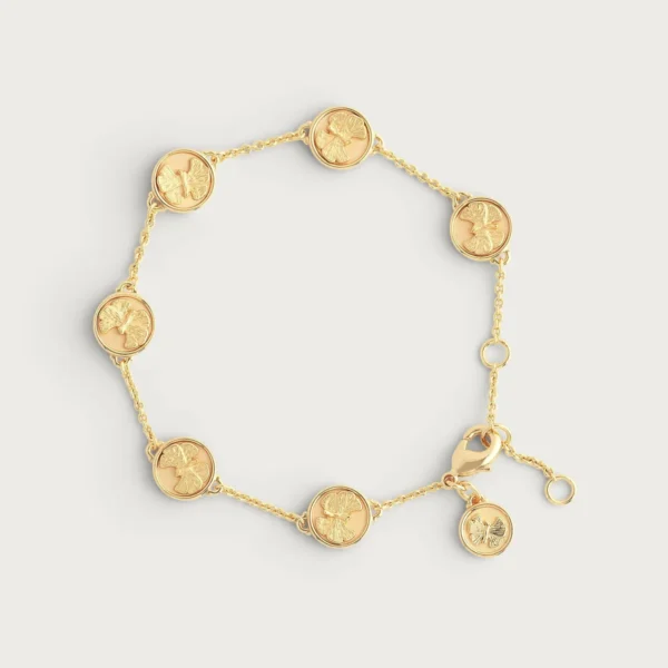 Anabel Aram Butterfly Coin Charm Bracelet