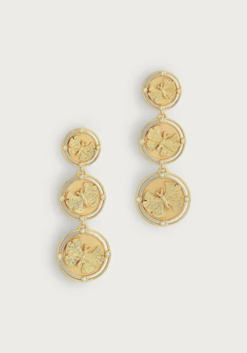 Anabel Aram Butterfly Coin Drop Earrings