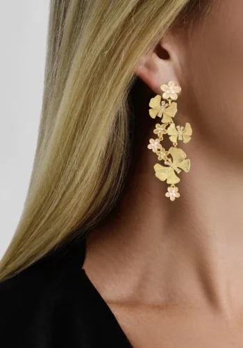 Anabel Aram Butterfly With Flowers Dangle Earrings - Image 2