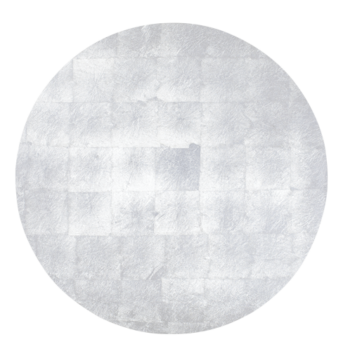 Caspari Silver Leaf Lacquer Placemat 15" Round
