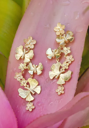 Anabel Aram Butterfly With Flowers Dangle Earrings - Image 3