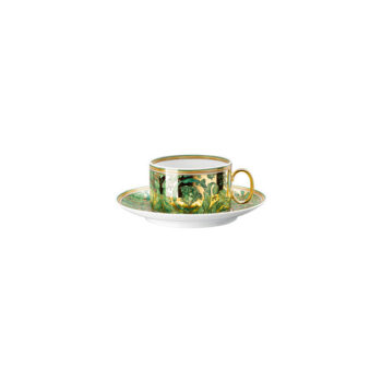 Versace by Rosenthal Medusa Garland Green Tea Cup & Saucer