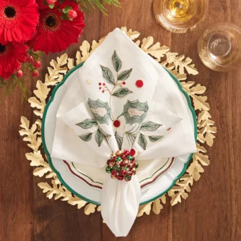 Kim Seybert Gilded Leaves Charger - Set of 4 - Image 3