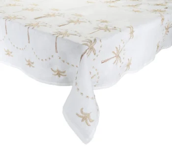 Kim Seybert Embroidered Palm Tablecloth