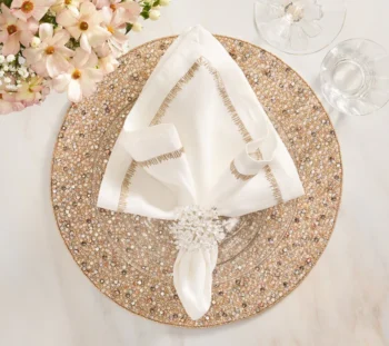 Kim Seybert Aster Napkin Ring - Set of 4 - Image 4