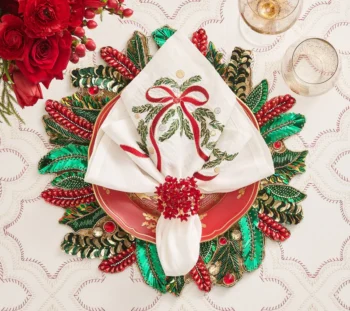 Kim Seybert Aster Napkin Ring - Set of 4 - Image 3