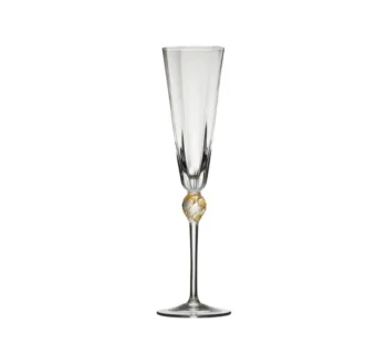 Kim Seybert Daphne Flute in Clear & Gold - Set of 4