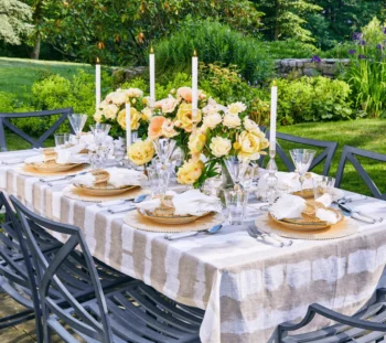 Kim Seybert Watercolor Stripe Tablecloth
