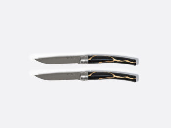 Bernardaud KINTSUGI Charbon Set of 2 Miroir Argent blade table knives 8.9"L