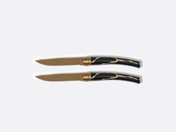 Bernardaud KINTSUGI Charbon Set of 2 Miroir Or table knives