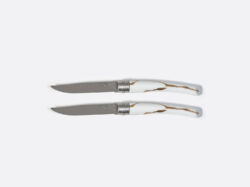 Bernardaud KINTSUGI Sarkis Set of 2 Miroir Argent blade table knives
