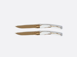 Bernardaud KINTSUGI Sarkis Set of 2 Miroir Or blade table knives 8.9"L