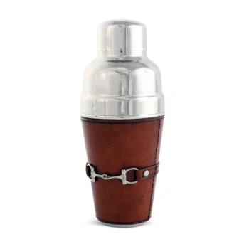 Vagabond House Premium Genuine Leather Equestrian Bit Cocktail Shaker 9.5"Tall