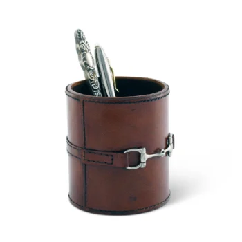 Vagabond House Premium Genuine Leather Stirrup Office Pen Holder