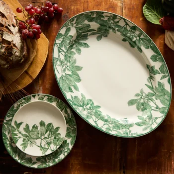 Caskata Arbor Green Oval Rimmed Platter - Image 2