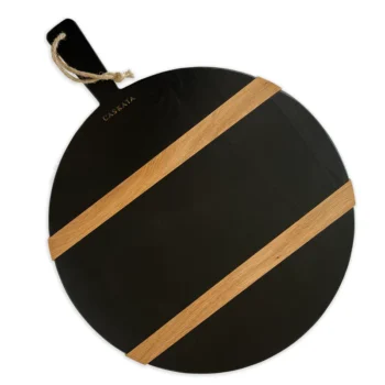 Caskata Black & Natural Round Charcuterie Big Board