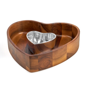 Nambe Heart Chip & Dip 11.75" x 10" x 3" - Image 2