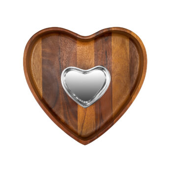 Nambe Heart Chip & Dip 11.75" x 10" x 3"