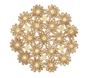 Kim Seybert Daisy Placemat in Natural & Ivory - Set of 4