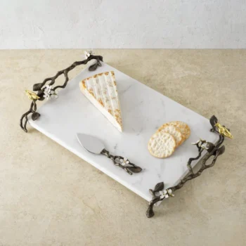 Michael Aram Lovebirds Cheese Board with Knife 18"L x 11" W x 3.5"H