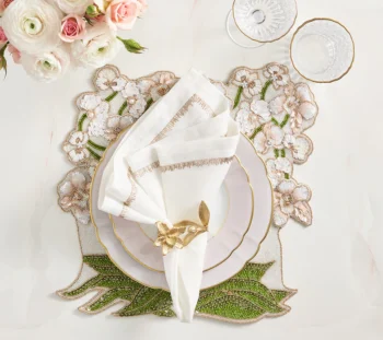Kim Seybert Orchid Napkin Ring - Set of 4 - Image 2