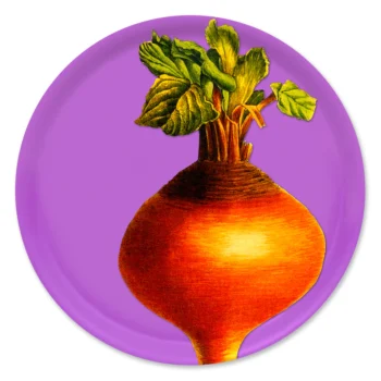 Caskata Golden Beet Large Round Birchwood Tray