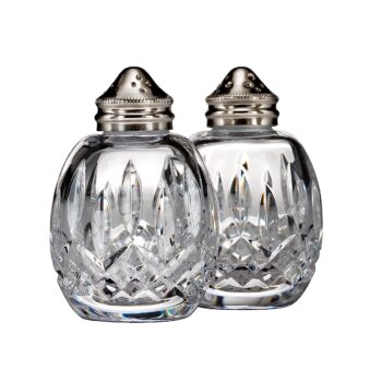 Waterford Lismore Round Salt & Pepper Shakers 3"H