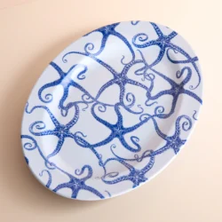 Caskata Starfish Melamine Oval Rimmed Platter