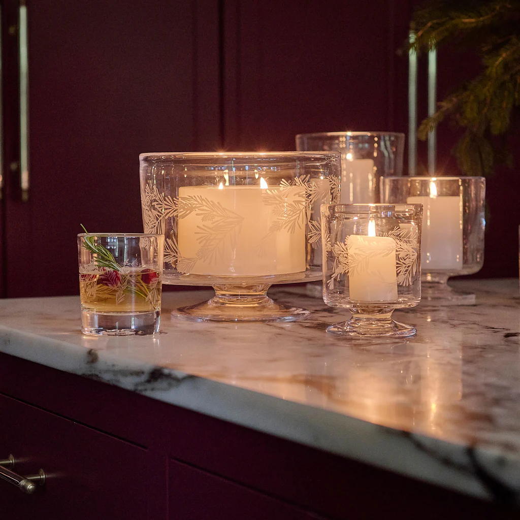 Simon Pearce Engraved Pine Nantucket Low Hurricane - Image 3