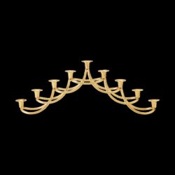 Georg Jensen HARMONY Menorah Gold Plated Stainless Steel, 15.39"L